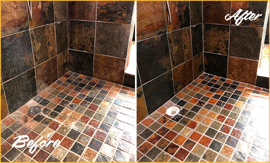 Slate Floor Restoration: Bringing Back Depth and Color in Natural Cleft Stone